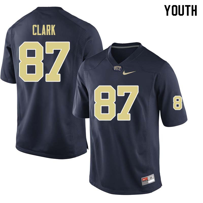 Youth #87 Chris Clark Pittsburgh Panthers College Football Jerseys Sale-Navy